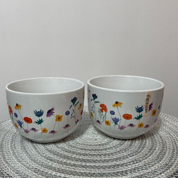 Disney Winnie the Pooh Among the Flowers Soup Mugs with handle set of 2 NWT - Picture 7 of 10